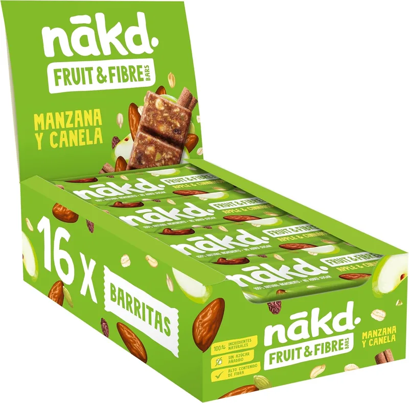nākd. ▫️ Fruta & Fibra Maçã e Canela | Barras Raw | 16 x 44 g (704 g)