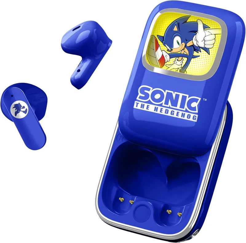 OTL Technologies ▫️ Sonic The Hedgehog Slide TWS - Auscultadores com estojo de carregamento