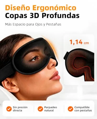 FACEMOON ▫️ Máscara de dormir 3D com peso, sem pressão nos olhos 3