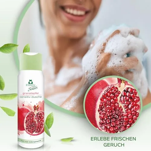 Celexqua ▫️ Frosch Senses - Gel de duche de romã, 300 ml, conjunto de 6 unidades (6 x 300 ml) e tampa para escova de dentes 2