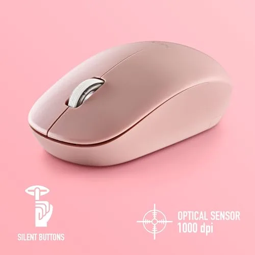 NGS ▫️ Fog Pro Pink - Rato ótico sem fios silencioso de 1000 dpi, rosa 5