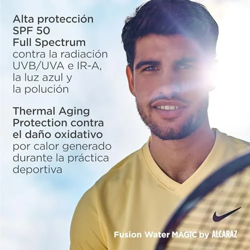 ISDIN ▫️ Fotoproteção Fusion Water MAGIC by Alcaraz Protetor Solar Facial de Textura Ultraligeira e Fase Externa Aquosa com Efeito Refrescante, 50 ml 4