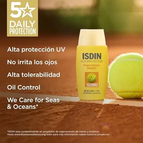 ISDIN ▫️ Fotoproteção Fusion Water MAGIC by Alcaraz Protetor Solar Facial de Textura Ultraligeira e Fase Externa Aquosa com Efeito Refrescante, 50 ml 6