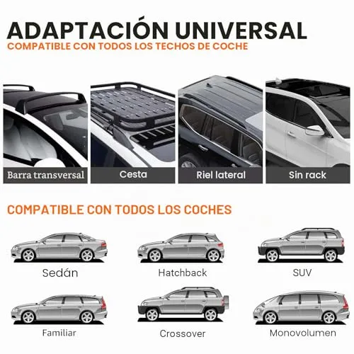 Favoto ▫️ Baú de Techo Dobrável 566 L, Saco de Techo Impermeável com Tapete Antiderrapante, Gancho para Porta, Cintas de Reforço para Automóveis, SUV com/sem porta-bagagens de viagem, Cor 3
