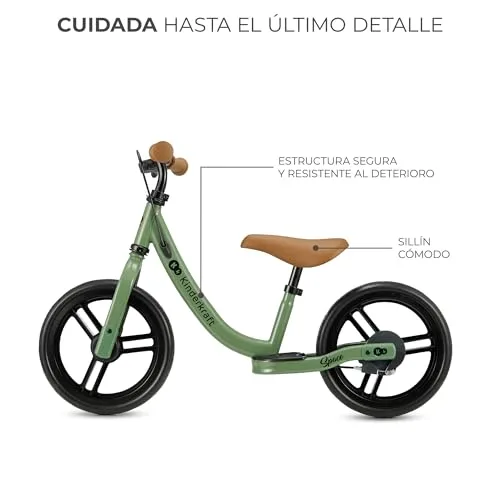 Kinderkraft ▫️ Space 2 – Bicicleta sem pedais, bicicleta para crianças de 2 anos, bicicleta de duas rodas, selim ajustável, com travão, leve, 3,6 kg, rodas com 28 cm de diâmetro, 35 kg 7