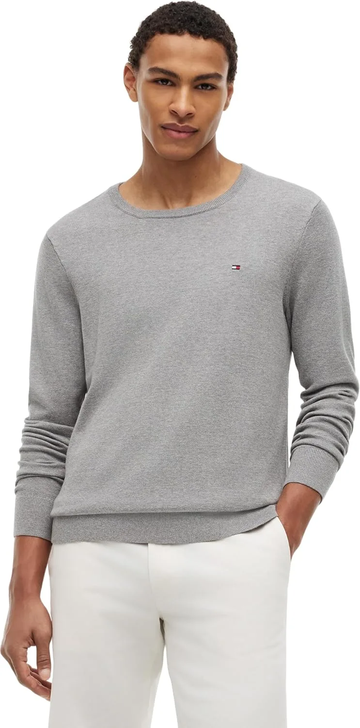 Tommy Hilfiger ▫️ Pulôver de algodão Essential Cotton Crew Neck para homem