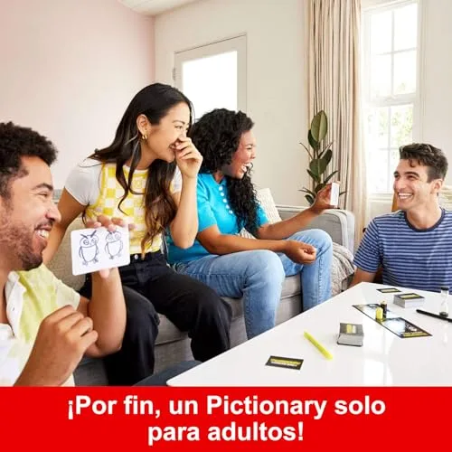 Mattel Games ▫️ Pictionary – Jogo para Adultos, maiores de 18 anos, 2 equipas 2