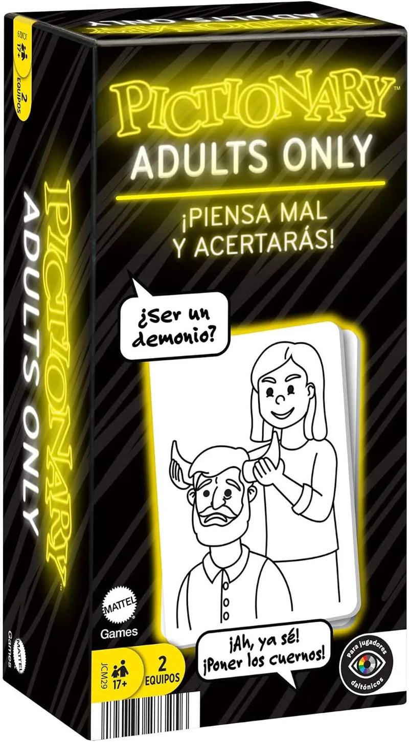 Mattel Games ▫️ Pictionary – Jogo para Adultos, maiores de 18 anos, 2 equipas