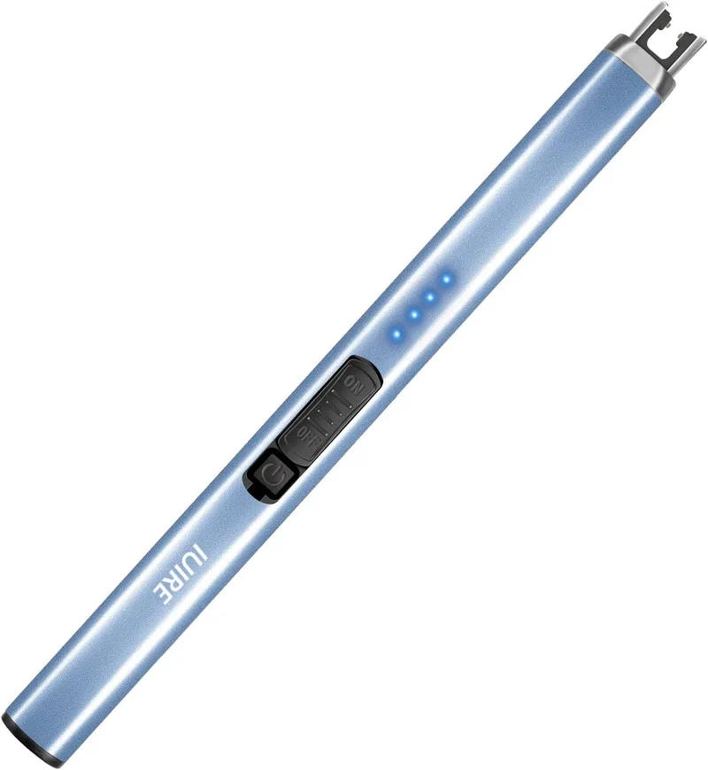 IUIRE ▫️ Acendedor de velas elétrico com lanterna recarregável USB C, acendedores de velas em arco, à prova de vento, plasma para campismo, churrasco, fogão, emergência doméstica, com interrutor