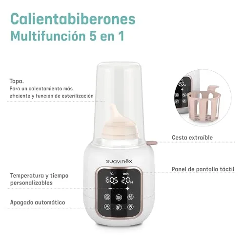 SUAVINEX ▫️ Aquecedor de biberões e esterilizador 2 em 1, esteriliza biberões e chupetas, aquece e descongela biberões, leite materno e papinhas, com modo rápido e desligamento automático, fácil de utilizar 2