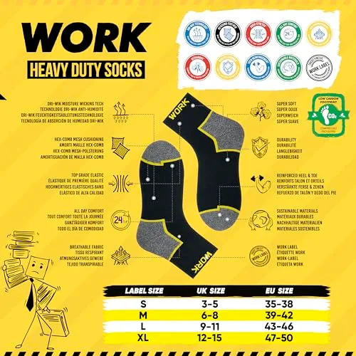 SOXCO ▫️ 10 pares de meias curtas de trabalho para homem WORK Socks 3