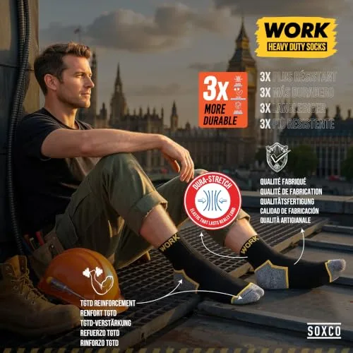 SOXCO ▫️ 10 pares de meias curtas de trabalho para homem WORK Socks 7