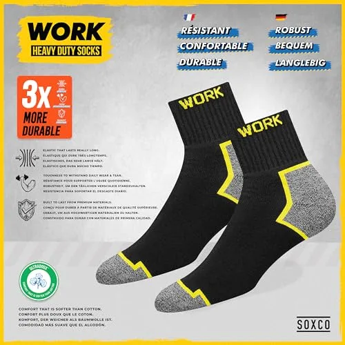 SOXCO ▫️ 10 pares de meias curtas de trabalho para homem WORK Socks 4