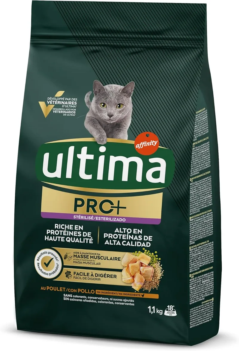 ultima ▫️ Pro + Ração para gatos com frango - 1,1 kg