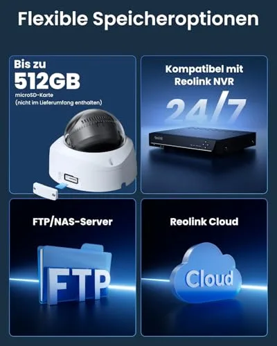 Reolink ▫️ Câmara de segurança exterior com PoE, 16 MP, UHD, visão panorâmica de 180°, Duo 3V PoE 6