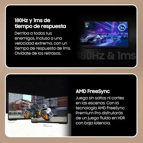 Samsung ▫️ LS24DG300EUXEN - Monitor de jogos Odyssey G3 de 24" Full HD (1920 x 1080, 16:9, 180 Hz, 1 ms, painel IPS, AMD FreeSync, modo Eye Saver, sem cintilação), preto, versão 2024 2