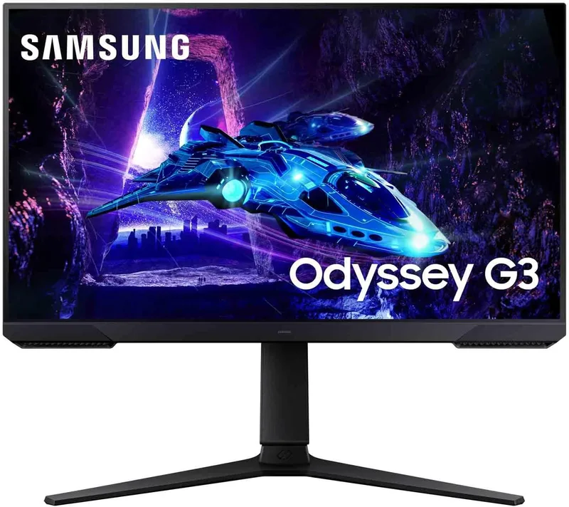 Samsung ▫️ LS24DG300EUXEN - Monitor de jogos Odyssey G3 de 24" Full HD (1920 x 1080, 16:9, 180 Hz, 1 ms, painel IPS, AMD FreeSync, modo Eye Saver, sem cintilação), preto, versão 2024