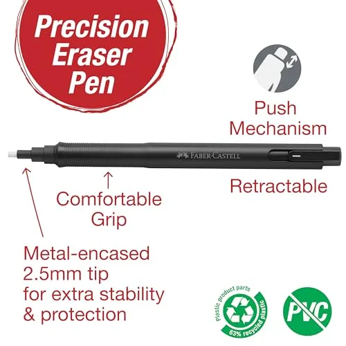 Faber-Castell ▫️ Lápis com borracha Precision Eraser Pen 2
