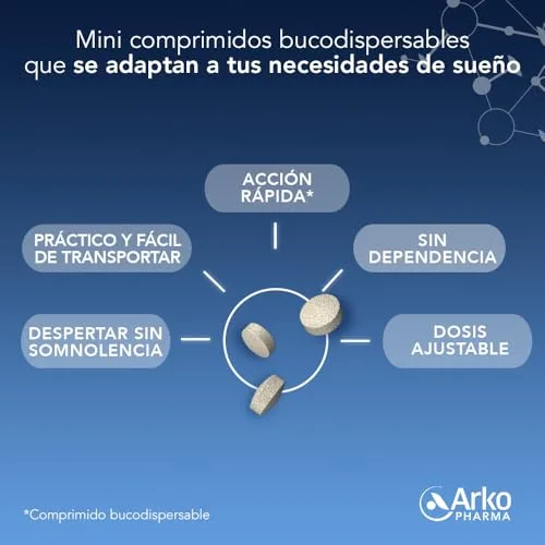 Arkopharma ▫️ Arkosueño Flexi-Dosis 60 Comprimidos, Melatonina 0,5 mg, Papoila 5