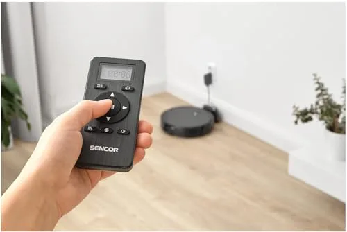 SENCOR ▫️ Robô aspirador e esfregador SRV 6450BK - Ultra potente 3000Pa, limpeza a seco/a húmido, navegação giroscópica, silencioso, controlo intuitivo através da aplicação, autonomia prolongada 5