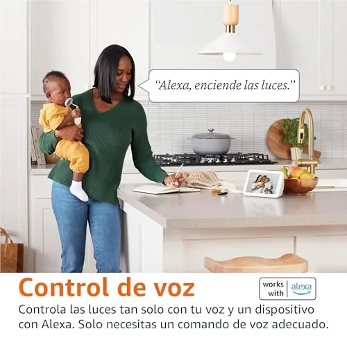 Amazon Basics ▫️ Lâmpada LED inteligente regulável, casquilho E27, branco suave, 8 W (equivalente a 60 W), funciona apenas com a Alexa, embalagem com 2 unidades 3
