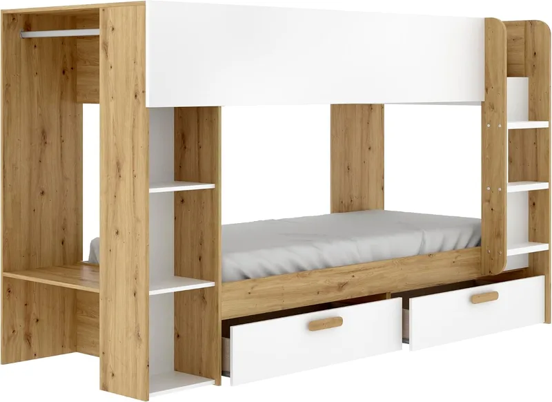 DEKIT GRUPO RIMOBEL ▫️ VINTY - Cama para quarto - BELICHE - BRANCO / NORDIC - 150 x 245,4 x 109,8