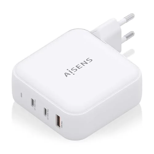 AISENS ▫️ ASCH-140W3P030-W - Carregador GAN de 140 W, 2 portas USB-C PD 3.1 QC 4.0, 1 porta USB-A QC 3.0, Branco 2