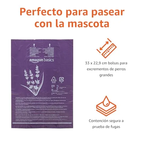 Amazon Basics ▫️ Sacos de lixo para cães sem dispensador, lavanda, 300 sacos (20 pacotes de 15 sacos) 3