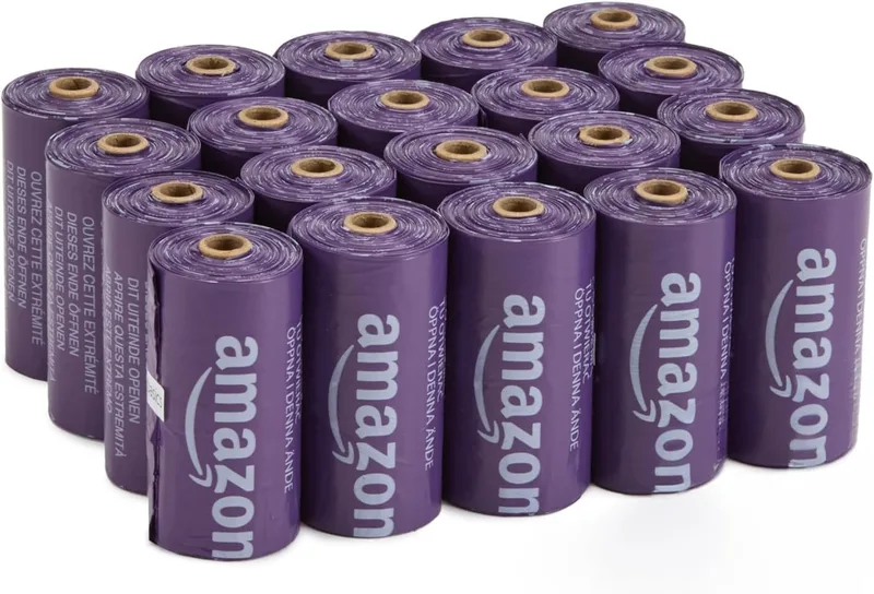 Amazon Basics ▫️ Sacos de lixo para cães sem dispensador, lavanda, 300 sacos (20 pacotes de 15 sacos)