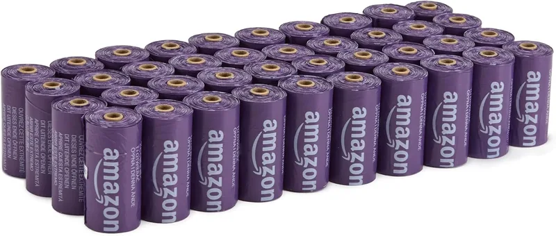 Amazon Basics ▫️ Sacos para dejetos de cães sem dispensador, lavanda, 600 sacos (40 pacotes de 15 sacos)