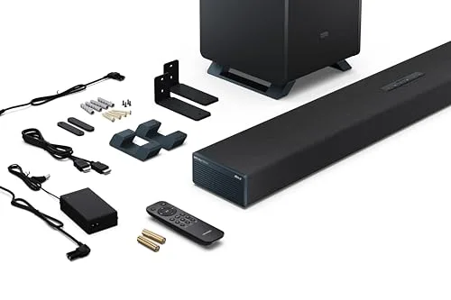 Sharp ▫️ Q Barra de Som para TV HT-SBW53121(BK) – Preto – 550 W, 3.1.2, Dolby Atmos 5