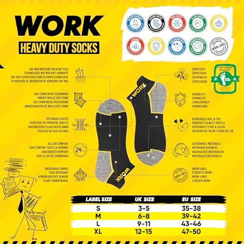 SOXCO ▫️ 10 pares de meias curtas para homem, para o trabalho – WORK Socks 2