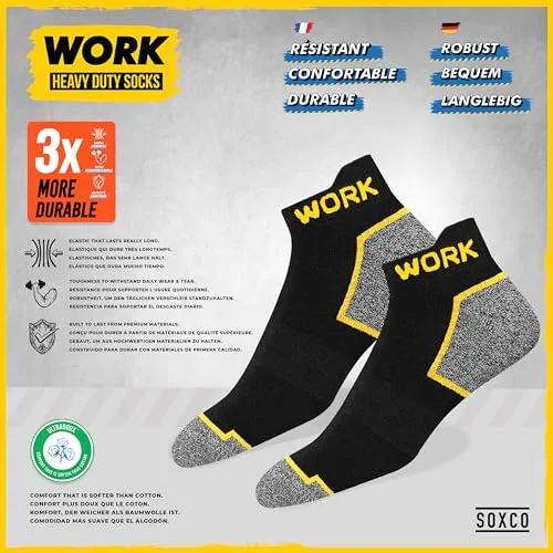 SOXCO ▫️ 10 pares de meias curtas para homem, para o trabalho – WORK Socks 3