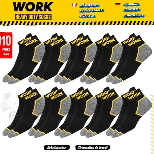 SOXCO ▫️ 10 pares de meias curtas para homem, para o trabalho – WORK Socks 4