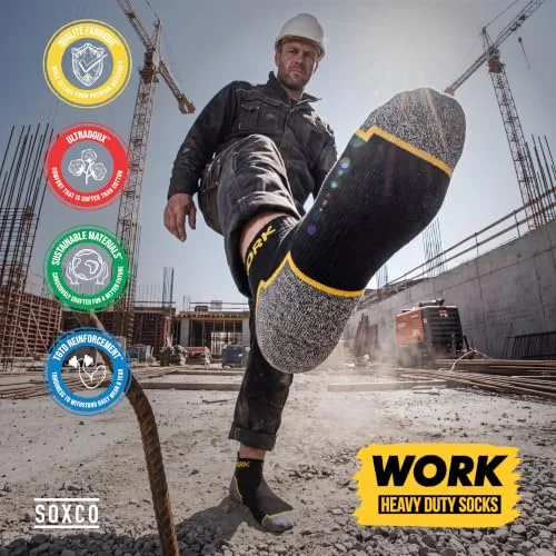 SOXCO ▫️ 10 pares de meias curtas para homem, para o trabalho – WORK Socks 6
