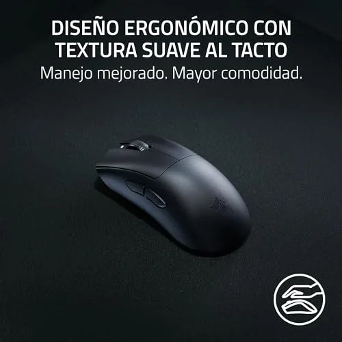 Razer ▫️ DeathAdder V3 HyperSpeed - Rato ergonómico sem fios ultraleve para e-Sports, com 26K dpi (55 g, revestimento suave ao toque, 100 horas de autonomia da bateria, HyperSpeed 8K Hz) Preto 3