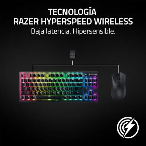 Razer ▫️ DeathAdder V3 HyperSpeed - Rato ergonómico sem fios ultraleve para e-Sports, com 26K dpi (55 g, revestimento suave ao toque, 100 horas de autonomia da bateria, HyperSpeed 8K Hz) Preto 5