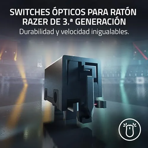 Razer ▫️ DeathAdder V3 HyperSpeed - Rato ergonómico sem fios ultraleve para e-Sports, com 26K dpi (55 g, revestimento suave ao toque, 100 horas de autonomia da bateria, HyperSpeed 8K Hz) Preto 6