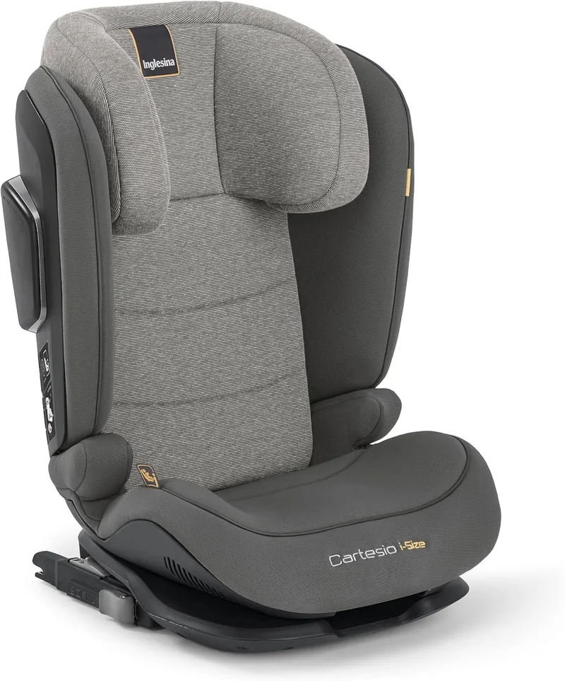 Inglesina Cartesio i-Size, Cadeira Auto Isofix, para Crianças dos 3 aos 12 anos aproximadamente, de 100 a 150 cm, cor Cinzento Pedra