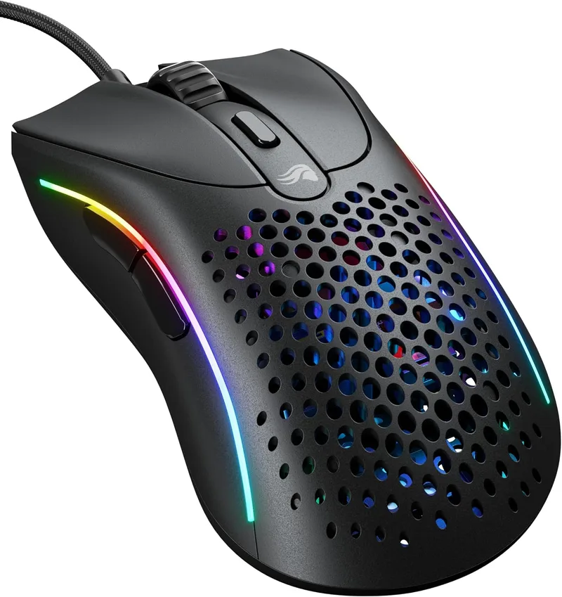 GLORIOUS ▫️ Modelo D 2 Rato de Jogo Ergonómico Ultraleve com Fio (Preto Mate) | Sensor ótico BAMF 2.0 26K, interruptores com 80 milhões de cliques, tecnologia Motion Sync, 6 botões programáveis, deslizadores PTFE fantásticos