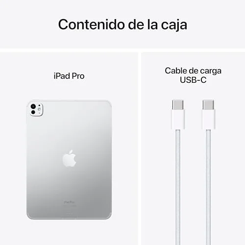 Apple ▫️ iPad Pro de 11 polegadas (M4): Ultra Retina XDR, 2 TB, câmara frontal de 12 Mpx na orientação horizontal e câmara traseira de 12 Mpx, Wi-Fi 6E e 5G, Face ID, autonomia de sol a sol, vidro nanotexturizado - Prateado 6