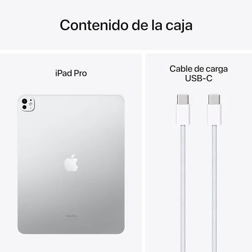 Apple ▫️ iPad Pro de 13 polegadas (M4): Ultra Retina XDR, 256 GB, câmara frontal de 12 Mpx na orientação horizontal e câmara traseira de 12 Mpx, scanner LiDAR, Wi-Fi 6E, autonomia de um dia inteiro, vidro padrão - Prateado 6