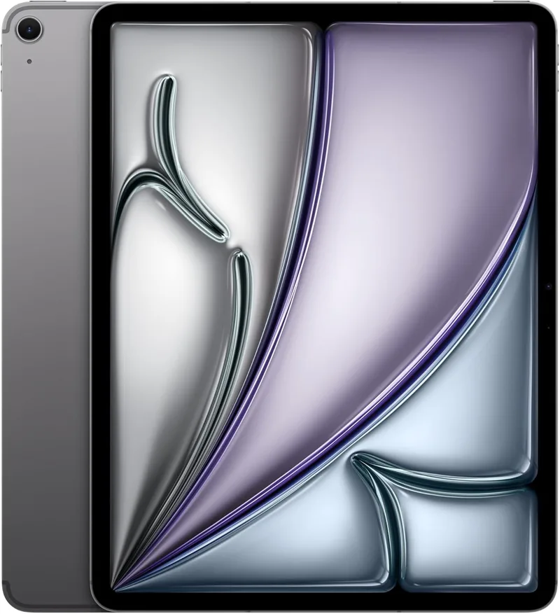 Apple ▫️ iPad Air de 13 polegadas (M2): Ecrã Liquid Retina, 512 GB, câmara frontal de 12 Mpx na orientação horizontal e câmara traseira de 12 Mpx, Wi-Fi 6E e 5G com eSIM, autonomia de um dia inteiro - Cinza Espacial