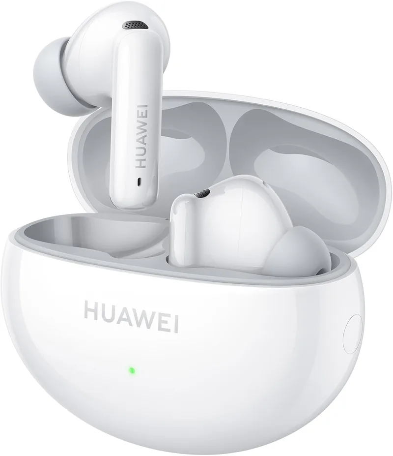 HUAWEI ▫️ FreeBuds 6i, cancelamento de ruído ativo inteligente 3.0, graves chocantes, carregamento rápido, 35 horas de autonomia da bateria, Bluetooth 5.3, IP54 à prova de poeira e água, branco