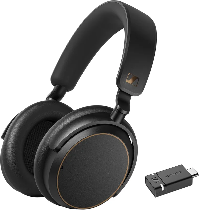 Sennheiser ▫️ ACCENTUM Special Edition - Auricular Bluetooth ACCENTUM BTD 600 - Bateria com autonomia para 50 horas, tecnologia híbrida ANC, dongle com adaptador USB-A/USB-C - Preto/Cobre