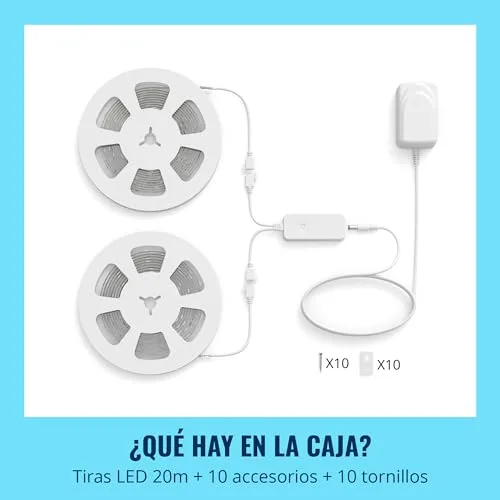 WiZ ▫️ Fita LED inteligente de 20 m, RGBIC, inclui fonte de alimentação, até 16 milhões de cores, liga-se via Wi-Fi, com tecnologia SpaceSense, controlo através da aplicação ou por voz e compatível com a Alexa e o Google Home 6