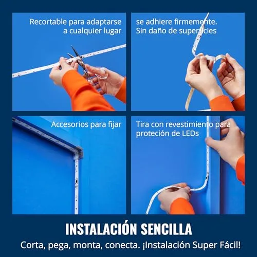 WiZ ▫️ Fita LED inteligente de 10 m, RGBIC, inclui fonte de alimentação, até 16 milhões de cores, liga-se via Wi-Fi, com tecnologia SpaceSense, controlo através da aplicação ou por voz e compatível com a Alexa e o Google Home 5
