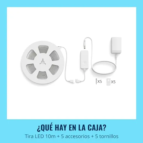 WiZ ▫️ Fita LED inteligente de 10 m, RGBIC, inclui fonte de alimentação, até 16 milhões de cores, liga-se via Wi-Fi, com tecnologia SpaceSense, controlo através da aplicação ou por voz e compatível com a Alexa e o Google Home 6