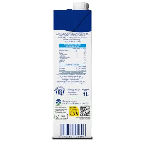 Puleva ▫️ Leite integral com vitaminas A + D, fonte de cálcio, sem glúten, sem açúcar adicionado, edição especial - Embalagem de 6 x 1 L 2