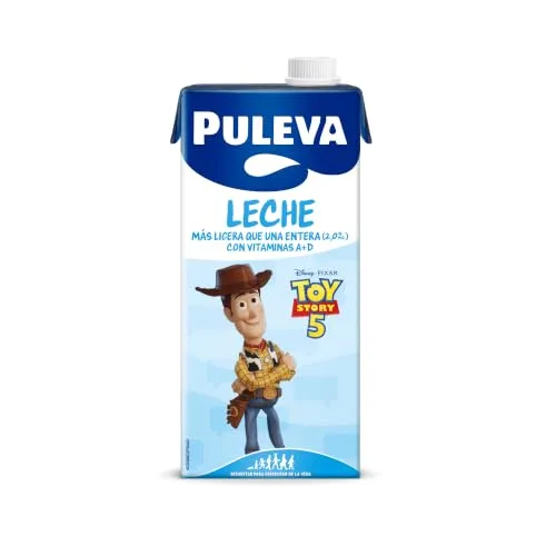 Puleva ▫️ Leite integral com vitaminas A + D, fonte de cálcio, sem glúten, sem açúcar adicionado, edição especial - Embalagem de 6 x 1 L 6